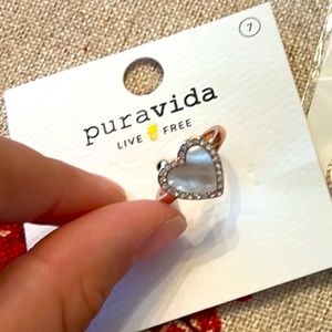 Super Cute Pura Vida Heart Ring Size 7